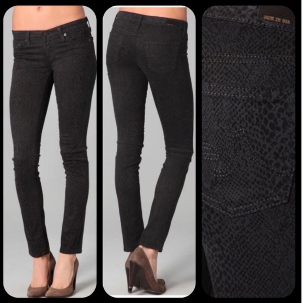 AG The Legging Super Skinny Black Snake Print